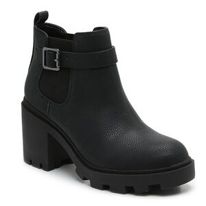 Mix No. 6 Videl Chelsea Moto Ankle Black Heeled Boots Size 5.5